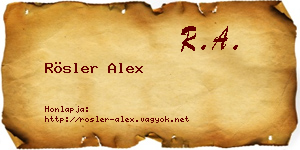 Rösler Alex névjegykártya